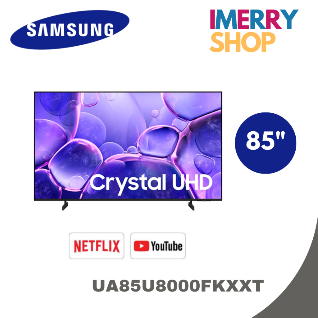 Samsung 85" Crystal UHD U8000F 4K Smart TV (2025) UA85U8000FKXXT(ชำระเต็มจำนวน,รับสินค้าเอง)