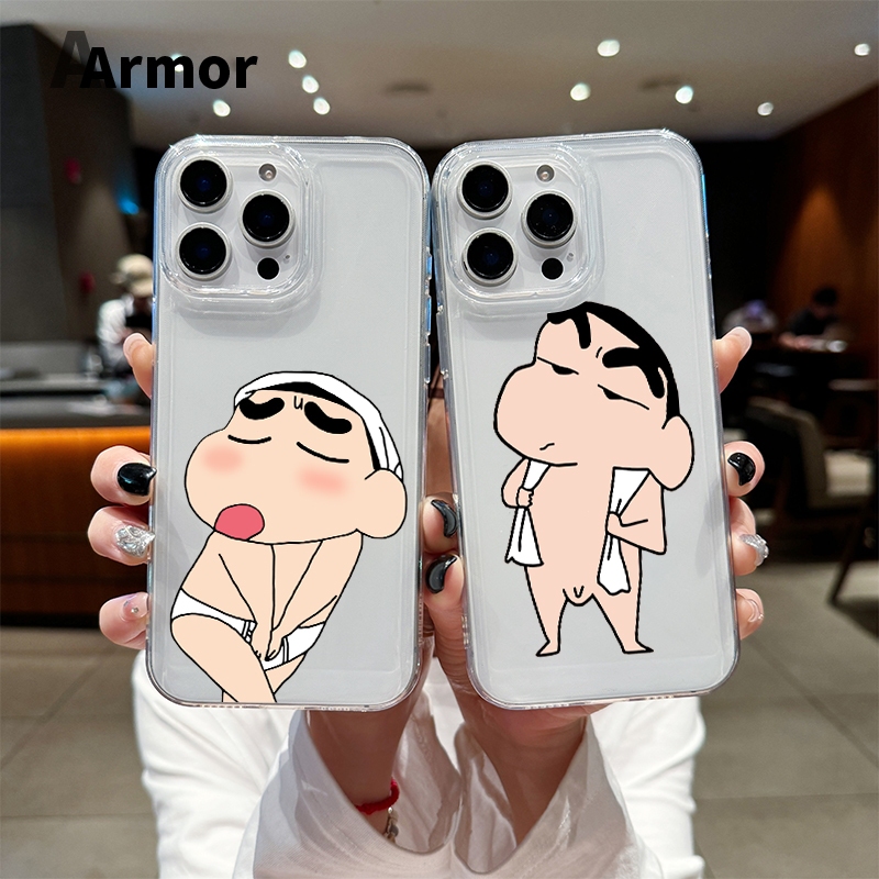 ส่งจากไทย เคสโทรศัพท์ iPhone 11 12 13 14 15 Pro Max XR XS X 7/8P เคสไอโฟน นิ่มกันกระแทก TPU ชุดเต็ม เครยอนชินจัง