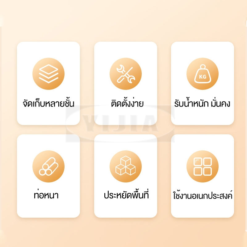 YIJIA[ปรับขนาดได้]ชั้นเก็บรองเท้า ชั้นวางของแบบเหล็กชุบกันสนิม แบบมีหูหิ้ว มีให้เลือกหลายขนาดตั้งแต่ 2-8 ชั้น ปรับขนาดได รูปที่ 7