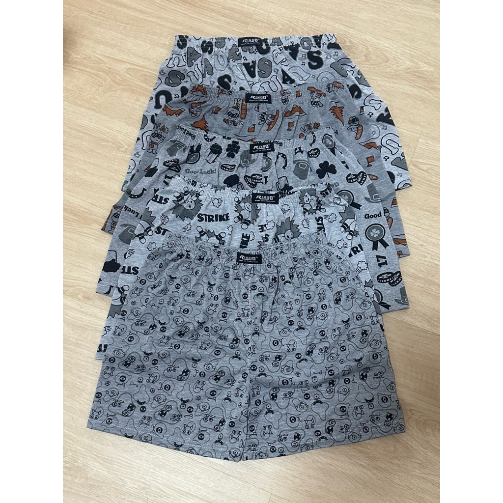 RINGO ผ้านิ่ม กางเกงบ๊อกเซอร์ โทนเทา ใส่สบาย คละลาย [ So_mine ] - รูปที่ 2