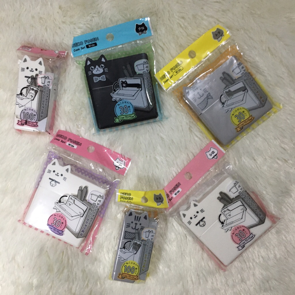 โพสอิทกล่องแมวไดโซะ กระดาษโน๊ตพร้อมเคสใส่ แขวนกล่องใส่ปากกาได้ ไซส์เล็ก ไซส์ใหญ่ พร้อมส่งในไทย