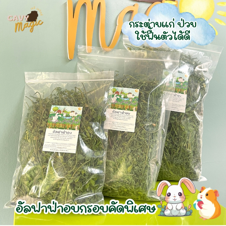 หญ้าอัลฟัลฟ่าอบกรอบเกรดพรีเมียม คัดพิเศษ หญ้ากระต่าย แกสบี้ โปรตีนสูง
