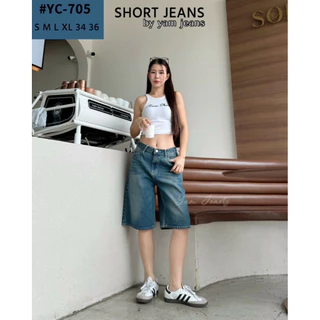 Acasey กางเกงยีนส์ผู้หญิง ขาสั้น 5ส่วน ผ้าไม่ยืด เนื้อผ้าดีใส่สบาย HipJeans ไซส์ S - 3XLขาสั้น 5ส่วน