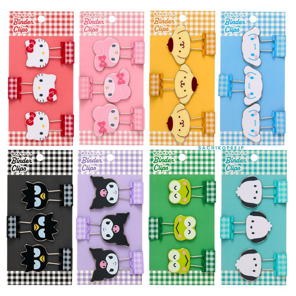 🇯🇵 คลิปหนีบกระดาษ 3 ชิ้น ลาย My Melody / Kuromi / Kitty sanrio