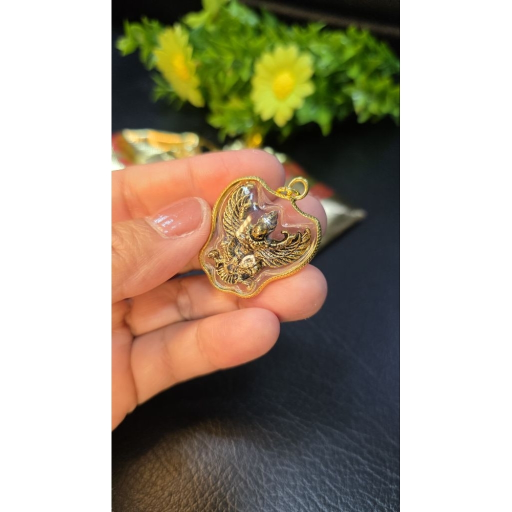 จี้พญาครุฑ เนื้อทองแดงพกพาเสริมดวง  แคล้วคลาดปลอดภัยค้าขายดีไม่มีอด(หลวงพ่อเส็งวัดบางนา)