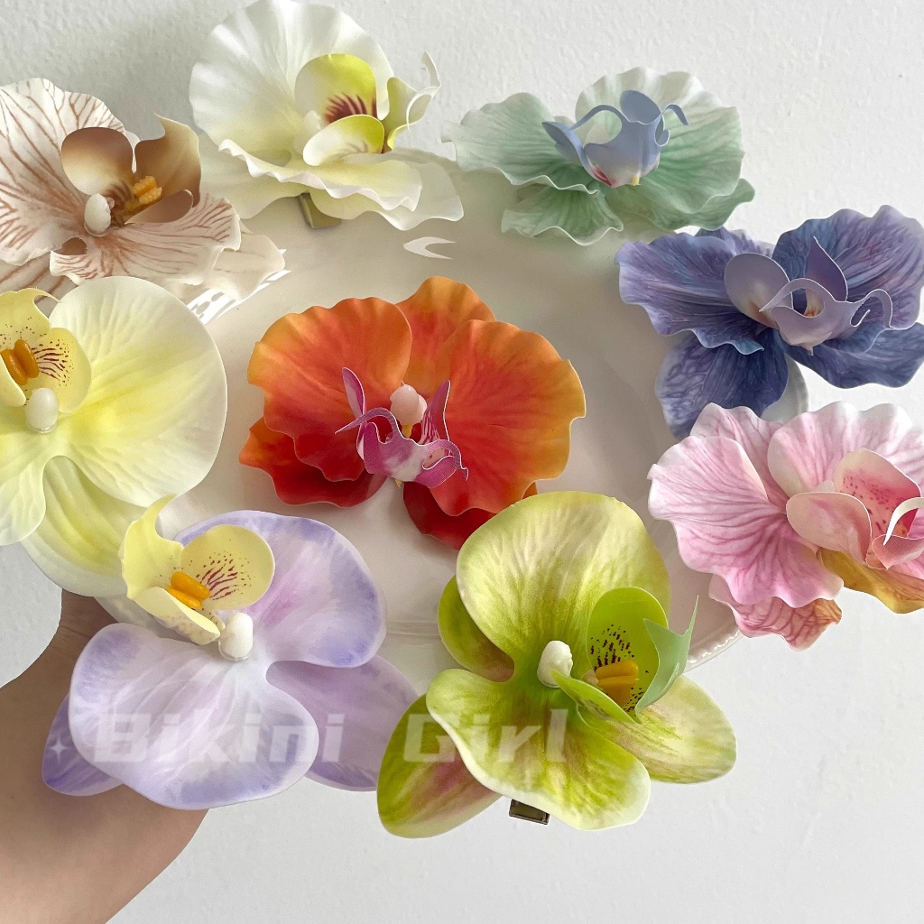 กิ๊บติดผมรูปดอกไอริส หลากสี เลือกได้ พร้อมไข่มุก เครื่องประดับผมริมทะเล แฟชั่นฤดูร้อน