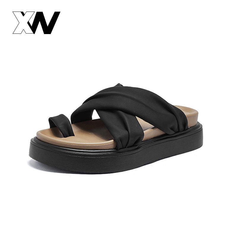 XWbrand  พร้อมส่งในไทย  รองเท้าแปตะแฟชั่นผู้หญิง เป็นงานสวม ทรงสวยทรงจึ้งบอกเลยต้องรุ่นนี้ ใส่สบาย ราคาถูก ซื้อเลยค่ะ