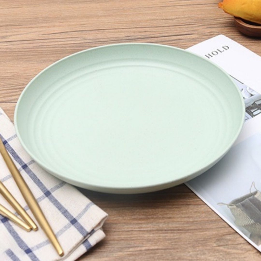 จาน จานกลม จานก้นลึก ถ้วย ขนาด15-20cm จานข้าวฟางข้าวสาลี จานรักโลก สวย ปลอดภัย สไตล์มินิมอล - รูปที่ 3