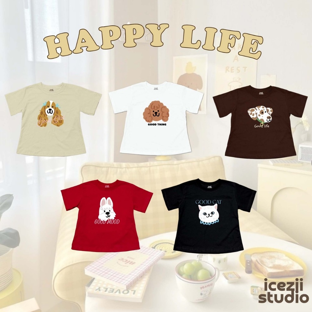 icezii.studio เสื้อยืด เบบี้ที รุ่น HAPPY LIFE