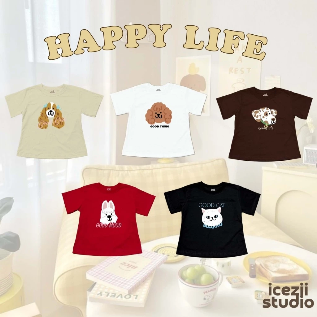 icezii.studio เสื้อยืด เบบี้ที รุ่น HAPPY LIFE