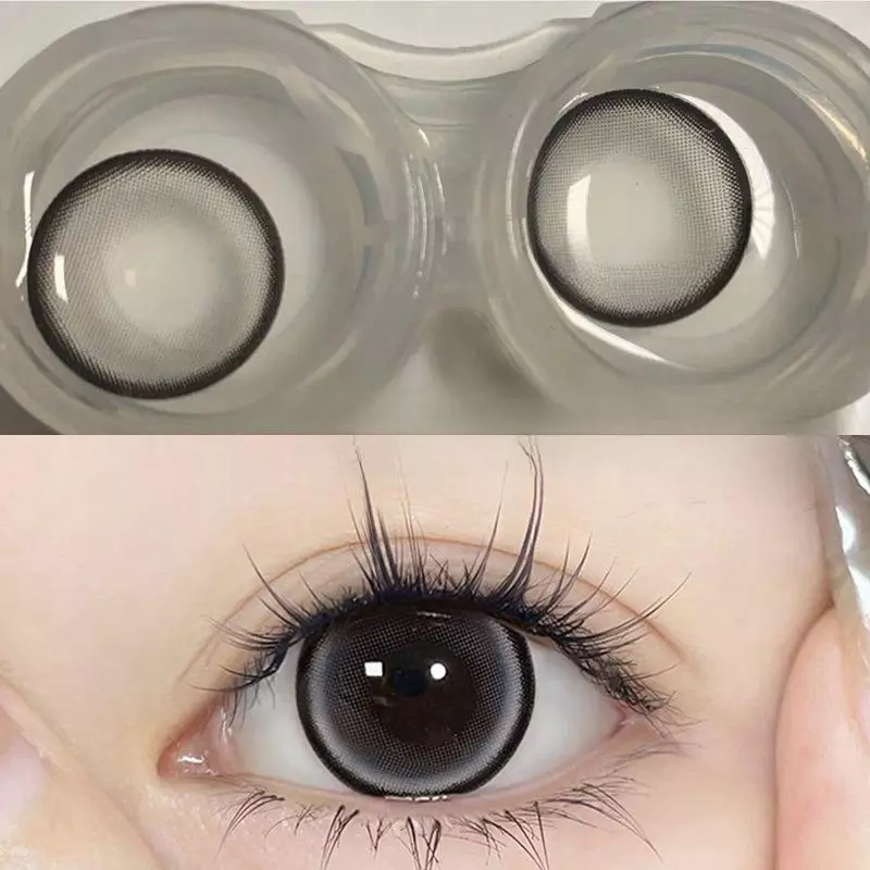 【-100°-600°】Midroo รุ่นธรรมชาติขายดี เลนส์บิ๊กอายน่ารัก Jelwery Grey/ Brown ค่าสายตาสั้น Contact Lens - 14.5mm