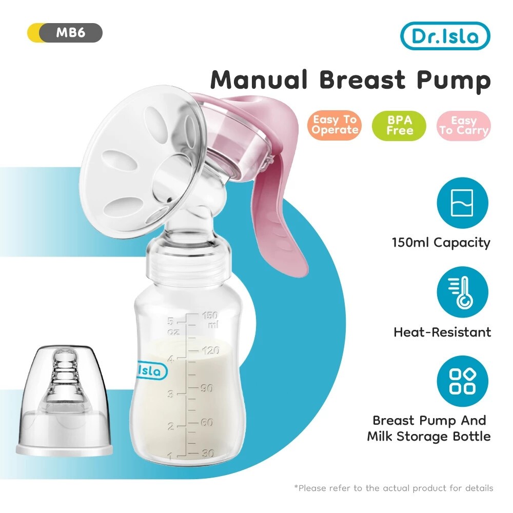 Dr.isla ขวดนม ที่ปั้มนม ขวดนม 5 ออนซ์ เครื่องดูดนมแบบแมนนวล จัดการด้วยตนเอง BPA Free ปั๊มนม MB6