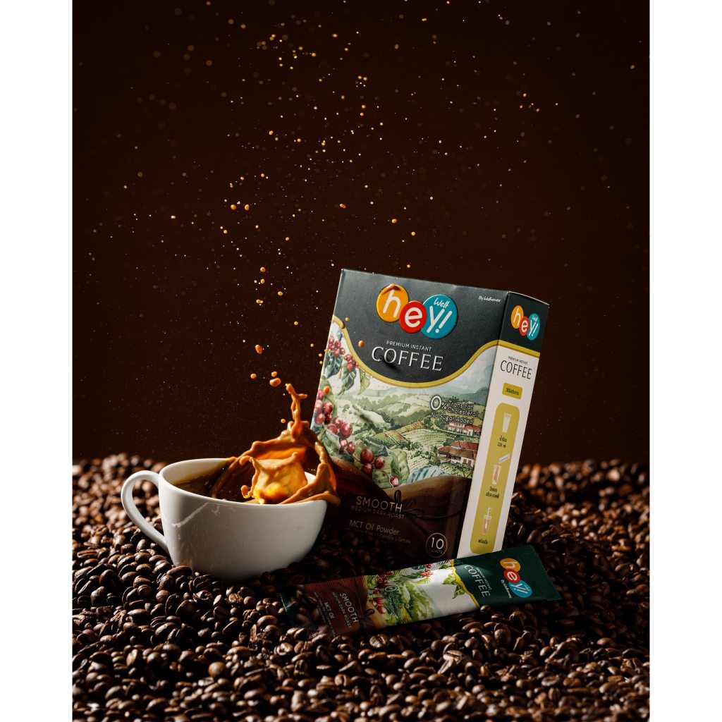 Wellveness Hey Well Coffee กาแฟ 3in1 เพื่อสุขภาพ ไม่มีน้ำตาล ไม่มีครีมเทียม เมล็ดกาแฟอาราบิก้า
