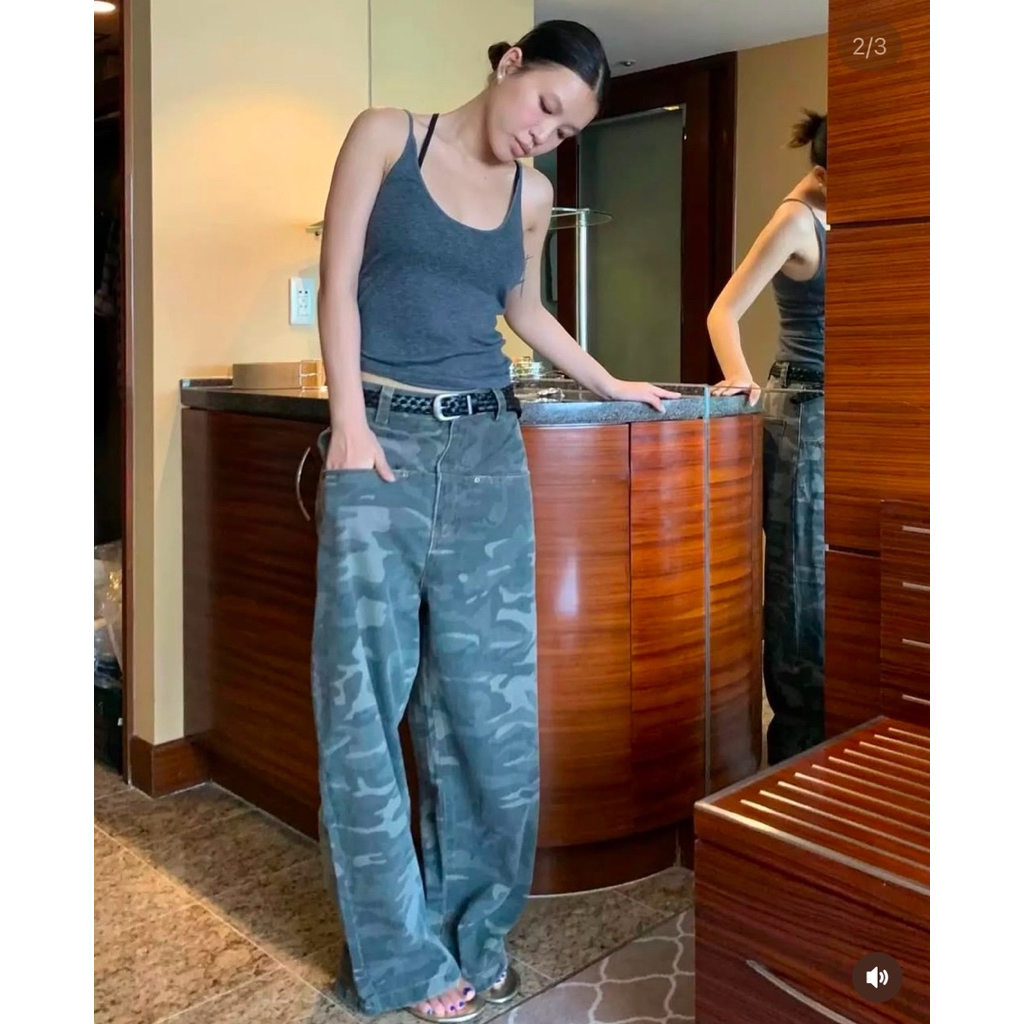 กางเกง camo baggy jeans