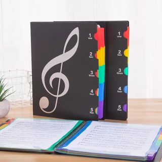 แฟ้ม โน้ตเพลง 20/60 หน้า เขียนบนโน้ตได้เลย ไม่ต้องดึงออกมา - 20/60-Sheet Music Folder – Writable A4 File with Tab Index