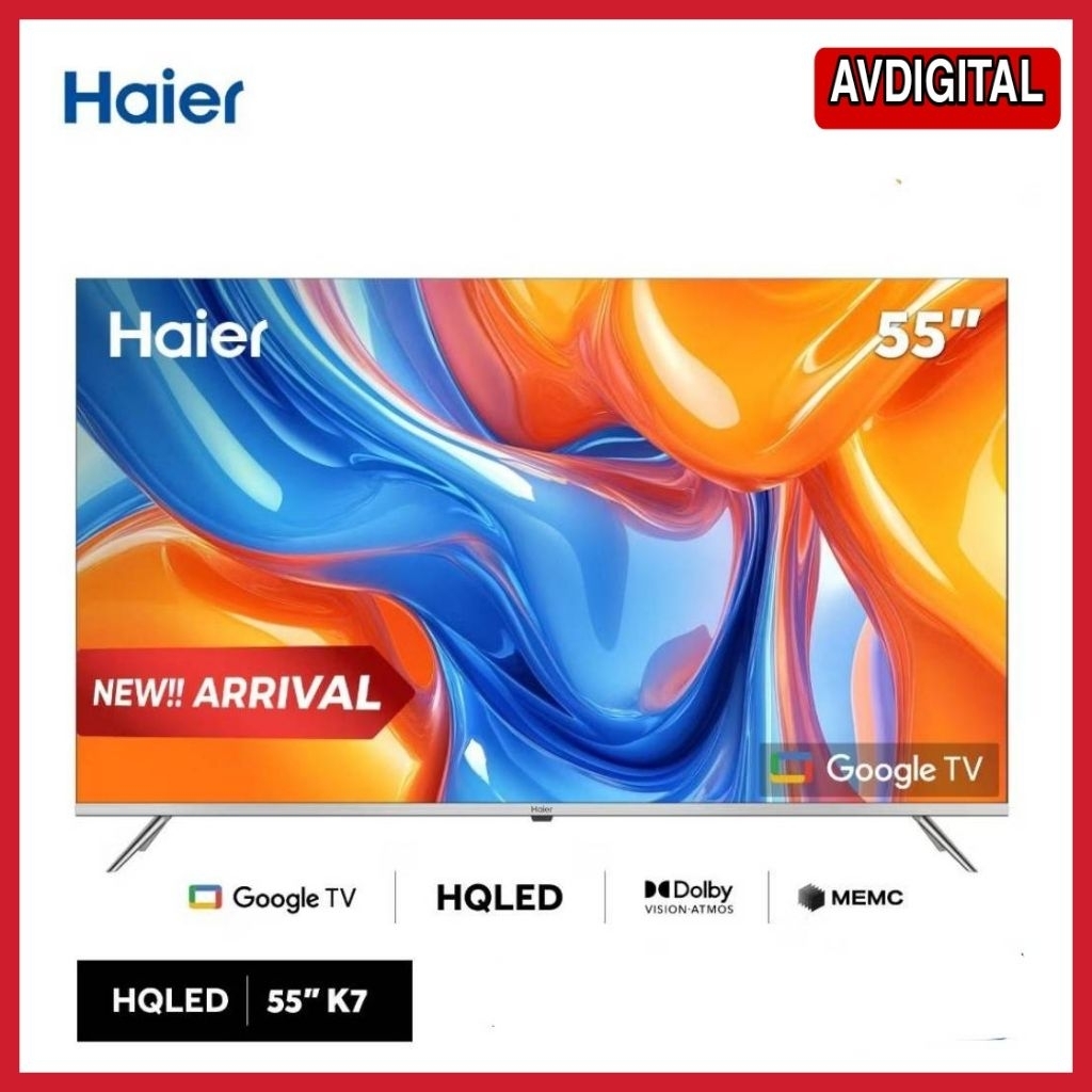 HAIER QLED Google TV 4K รุ่น H55K7UG สมาร์ททีวี 55 นิ้ว Google TV​ส่งเฉพาะกรุงเทพปริมนฑล