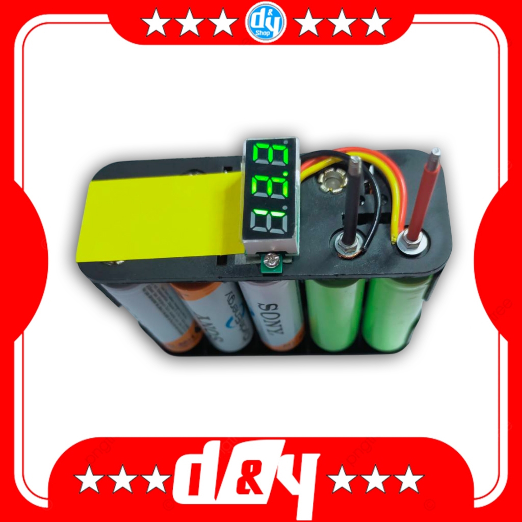 รางถ่าน AA 10 ก้อน 15v./ 8 ก้อน 12 v. สำหรับรันมอเตอร์ mini 4wd แบบมีโวลท์มิเตอร์