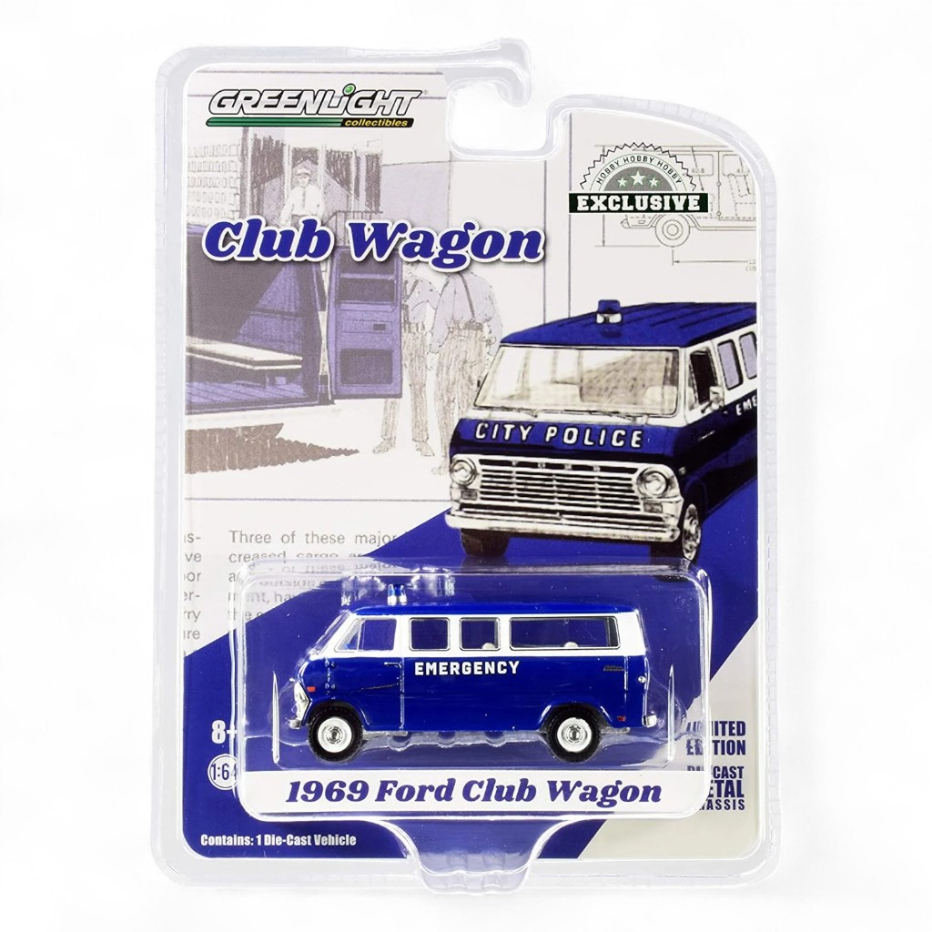 Greenlight | 1969 Ford Club Wagon - City Police Emergency สเกล 1/64 30209