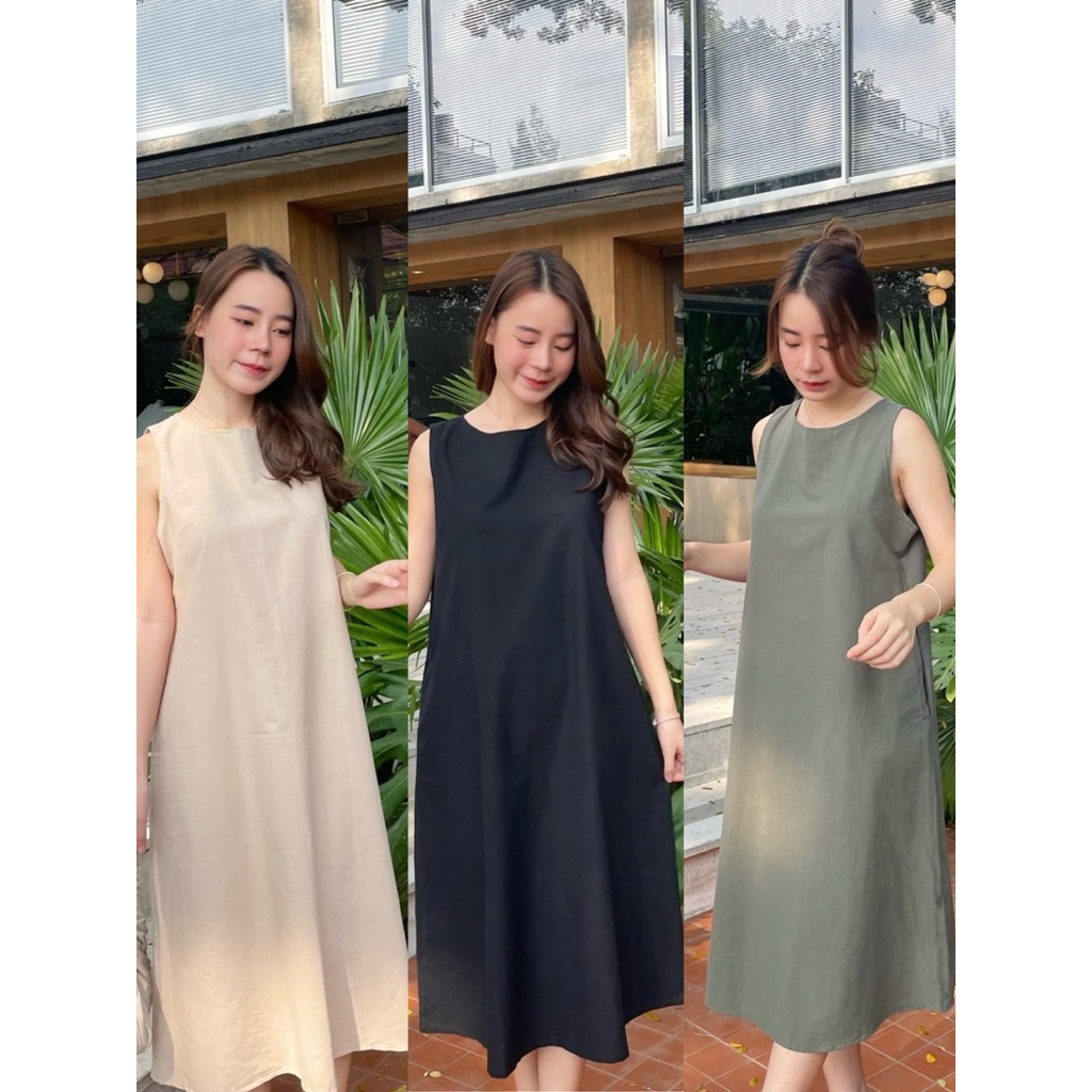 Vanila เดรสยาวคอกลมสาวๆมินิมอลห้ามพลาดน้าาา ทรงเบสิคใส่ได้ตลอดทั้งปี มีกระเป๋าล้วงทั้งสองข้าง มินิมอลมินิใจมากงับ