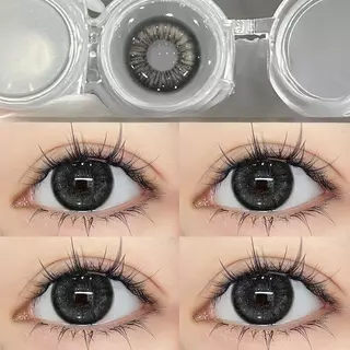 MIDROO [-0.00~-6.00]【COD】คอนแทคเลนส์รายเดือนสีดำ คอนแทคเลนส์ 🌑 Grey/ Black🌑กรองแสงขนาดมินิ-14.5mm