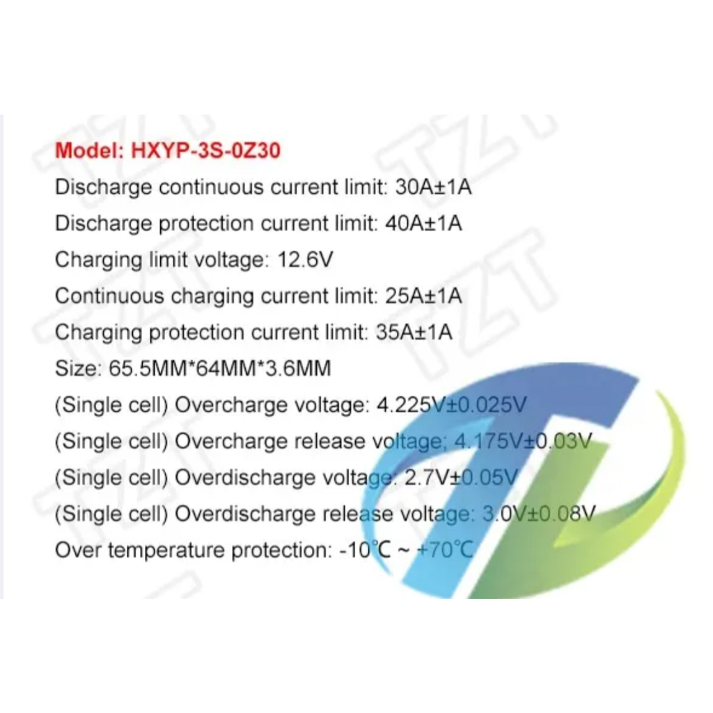 BMS 3S 12.6V 30A 18650 21700 บอร์ดป้องกันแบตเตอรี่ รูปที่ 4