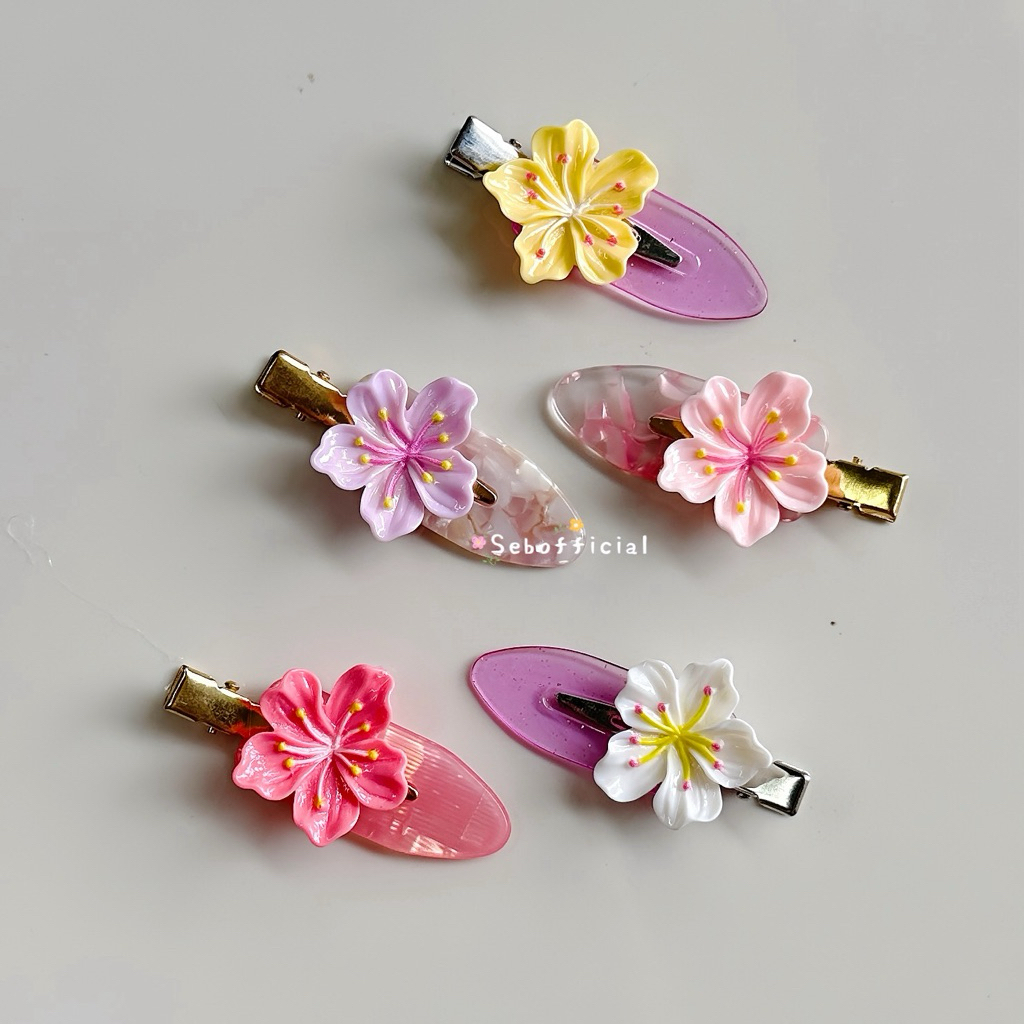 Sebofficial | Flowers Hairpin ⋆୨୧˚ กิ๊บติดผมหน้าม้า กิ๊บดอกลีลาวดี