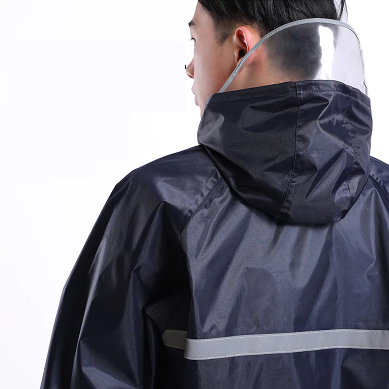 เสื้อกันฝนพร้อมกางเกง รุ่นหมวกติดเสื้อ มีแถบสะท้อนแสง thumbnail 8