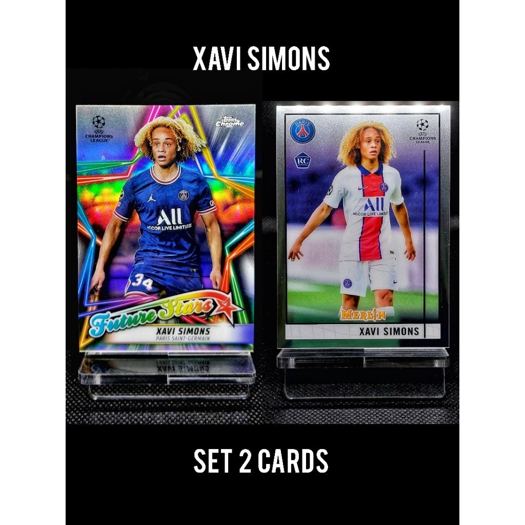 การ์ดฟุตบอลบอล XAVI  SIMONS ปี RC และ INSERT FUTURE STARS ชุด 2 ใบ ลิขสิทธิ์แท้