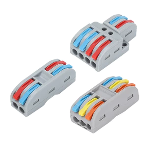 1 ตัว แผงต่อสายไฟ ตัวแยกสายไฟตัวเชื่อมสายไฟแบบล็อค 32A 250V 0.08-4.0mm ²/28-12awg มีหลายตัวเลือก ขนาดเล็ก ติดแน่น