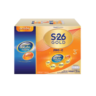 นมผง S-26 GOLD® Pro-C 3™ (2750g) นมผง เอส-26® โกลด์ โปร-ซี 3 ผสมแอลฟา สฟิงโกไมอีลิน สูตร 3 (2750 กรัม) x3 กล่อง
