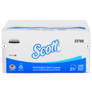 กระดาษเช็ดมือ Scott Interfold Hand Towels 2ชั้น (250Sheet/Pa…