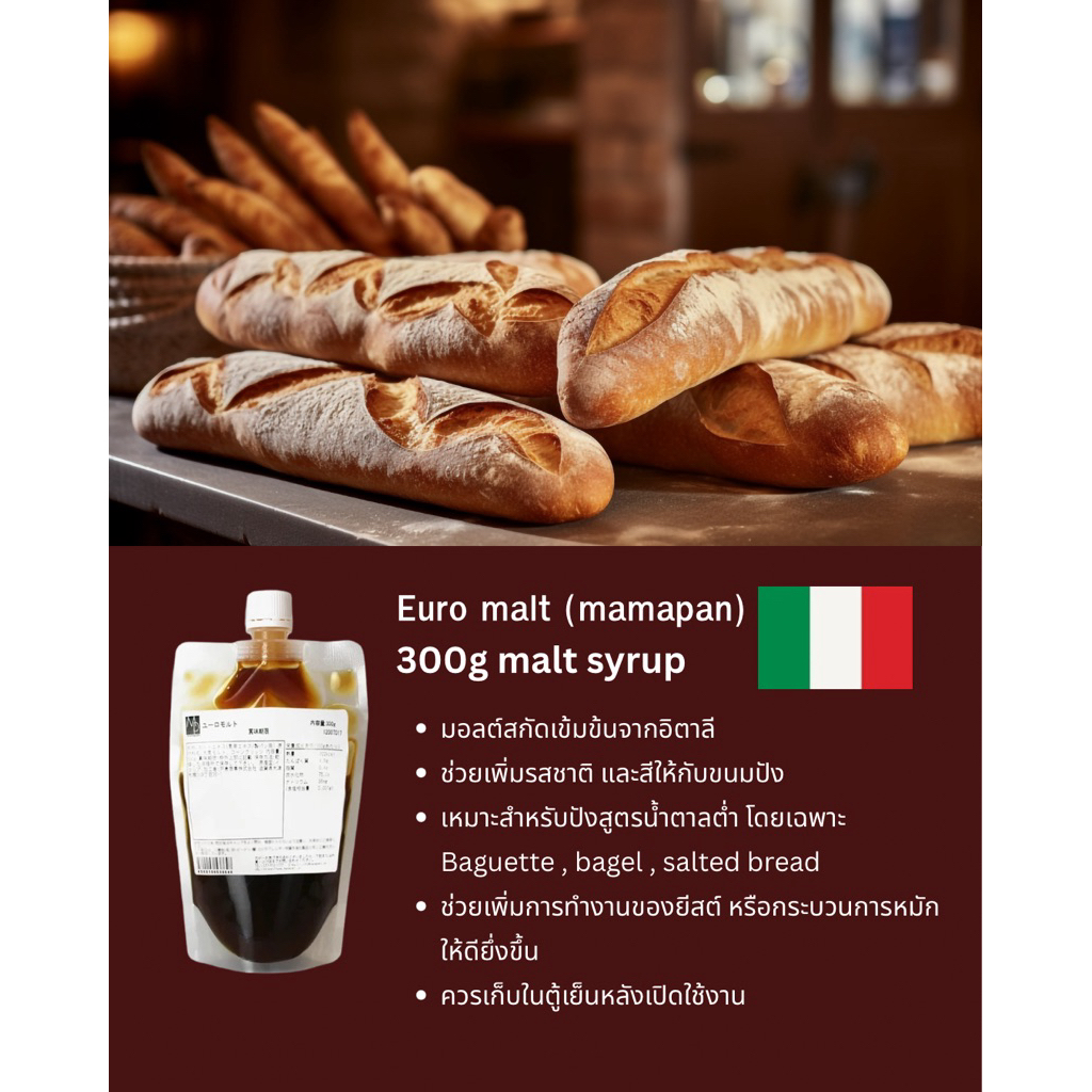 Euro malt syrup (mamapan) malt extract มอลต์สกัดเข้มข้น ขนาด 300g