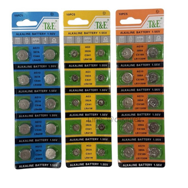 ถ่านนาฬิกา/ถ่านกระดุม/ถ่านของเล่นT&Eได้ถ่าน10ก้อน(LR41/LR44/LR1130)
