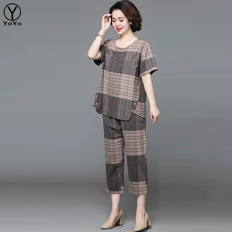 YOYO ชุดเซต 2 ชิ้น แฟชั่นผู้หญิงสไตล์เกาหลี คอกลม ใส่ได้หลายโอกาส เนื้อผ้าดีใส่สบาย New Fashion women's รุ่น2763
