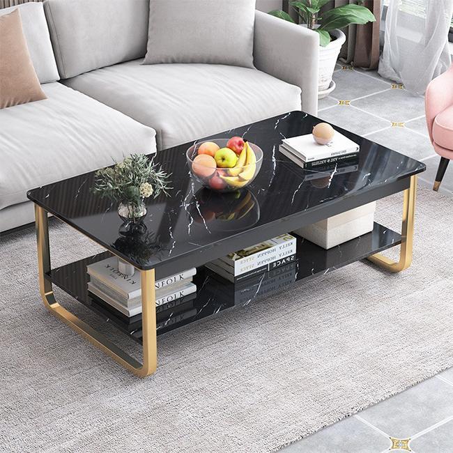 YY โต๊ะกลาง โต๊ะไม้ลายหินอ่อน โต๊ะรับแขก โต๊ะกาแฟ โต๊ะกลางโซฟา  หรูหรา โครงเหล็ก 2907