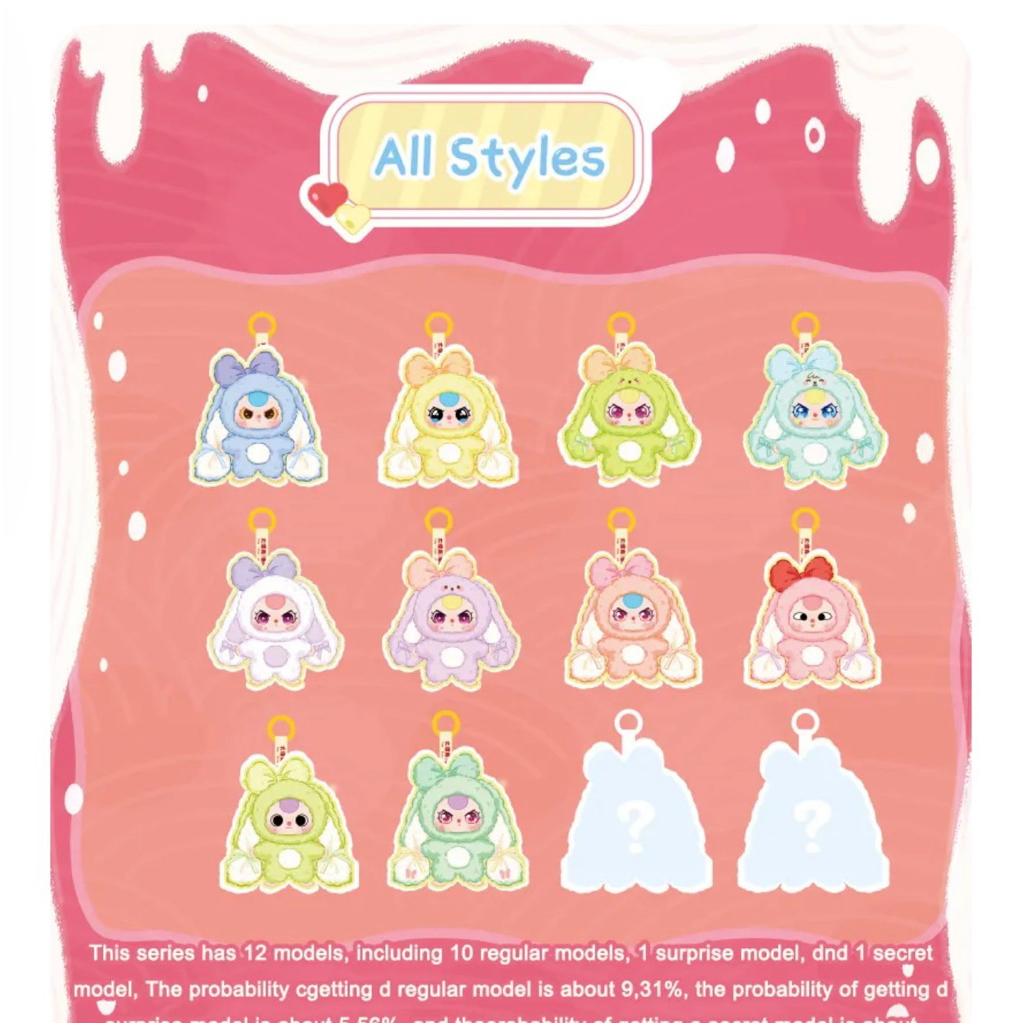 พร้อมส่งจากไทย ( จุ่มเดียว ) พวงกุญแจ Baby three bunny กระต่ายดีเทิร์น ของแท้ 100% - รูปที่ 7