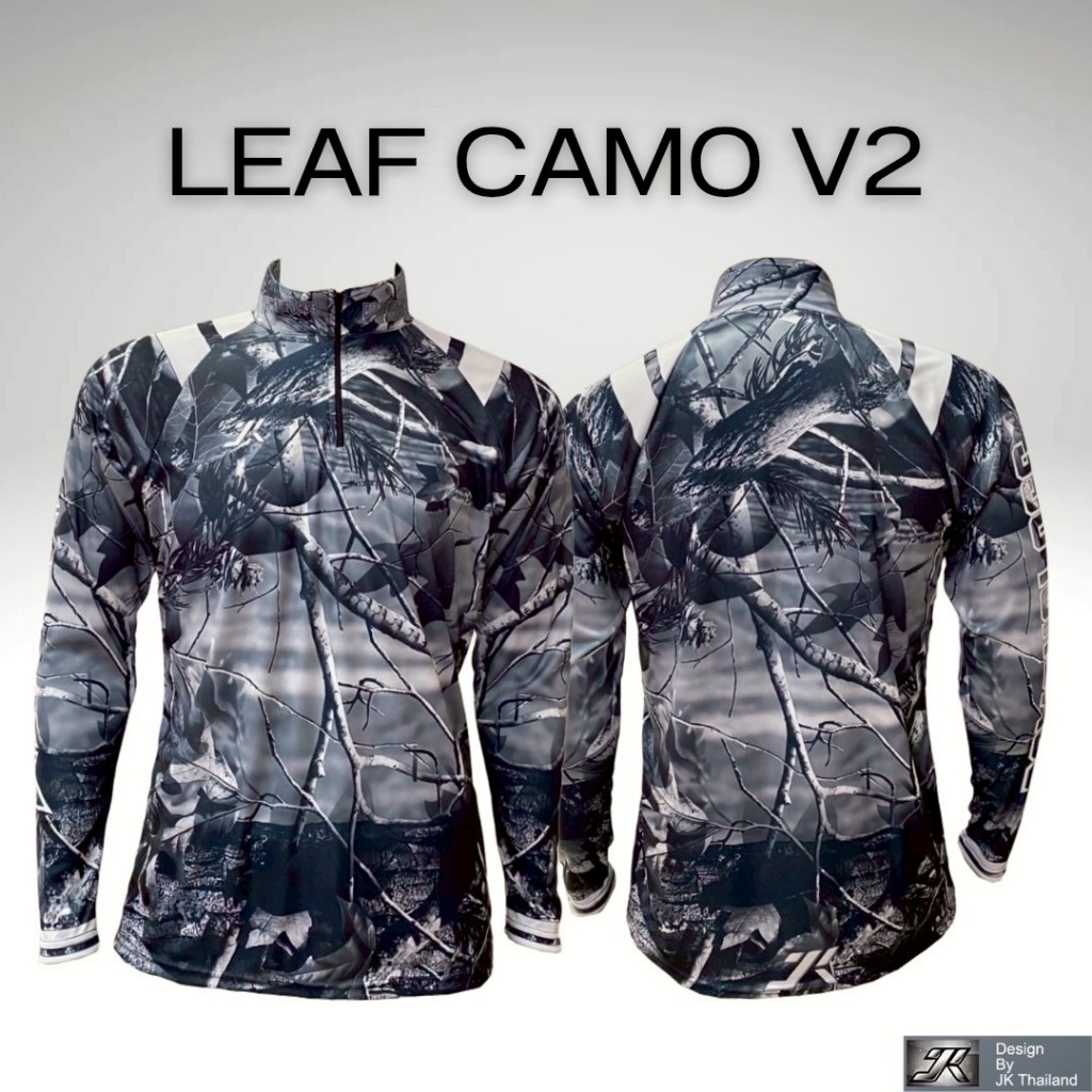 LEAF CAMO V2  เสื้อตกปลา JK THAILAND  ป้องกันรังสี UV 80% แห้งเร็ว