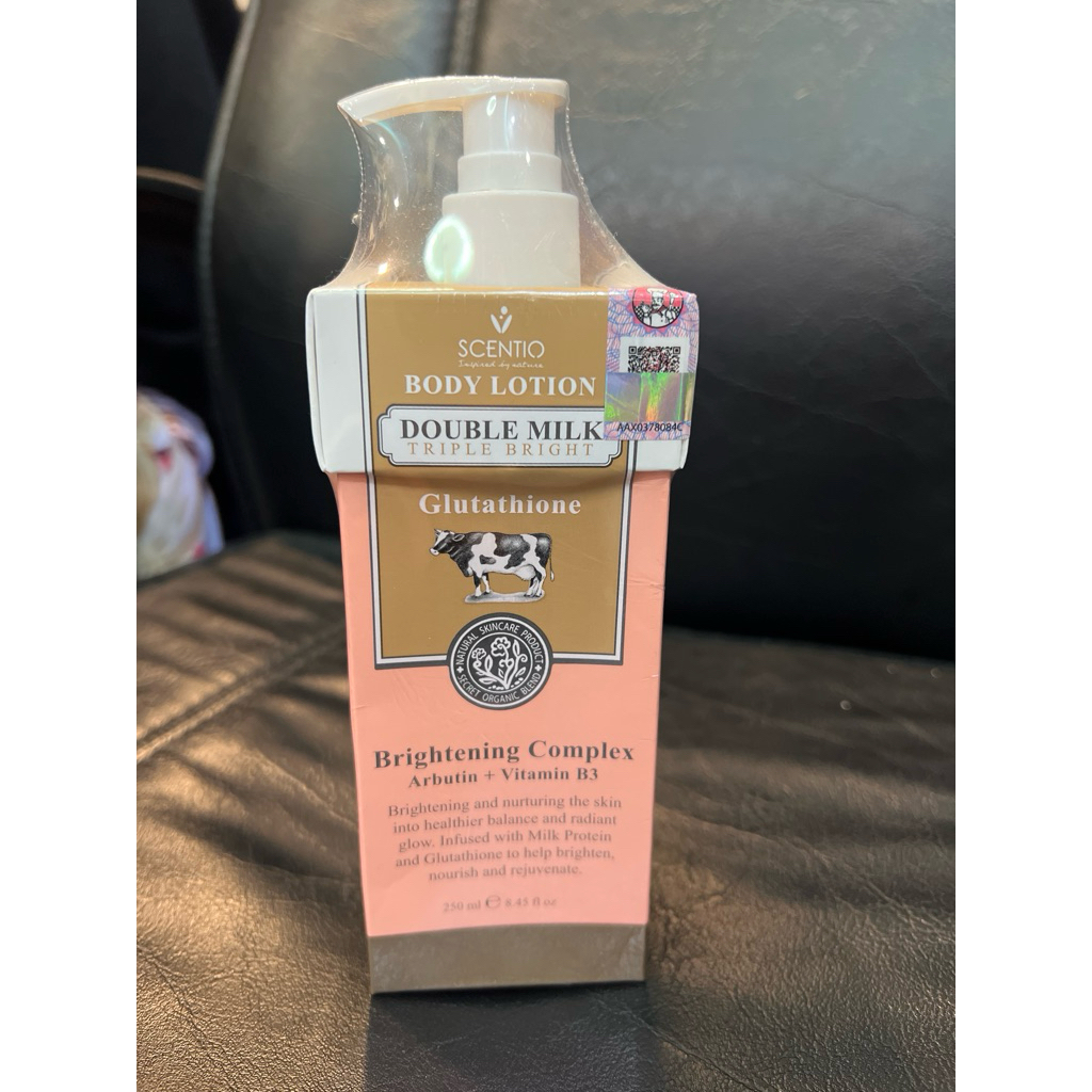 Body lotion double milk brightening complex arubutin +vitamin b3