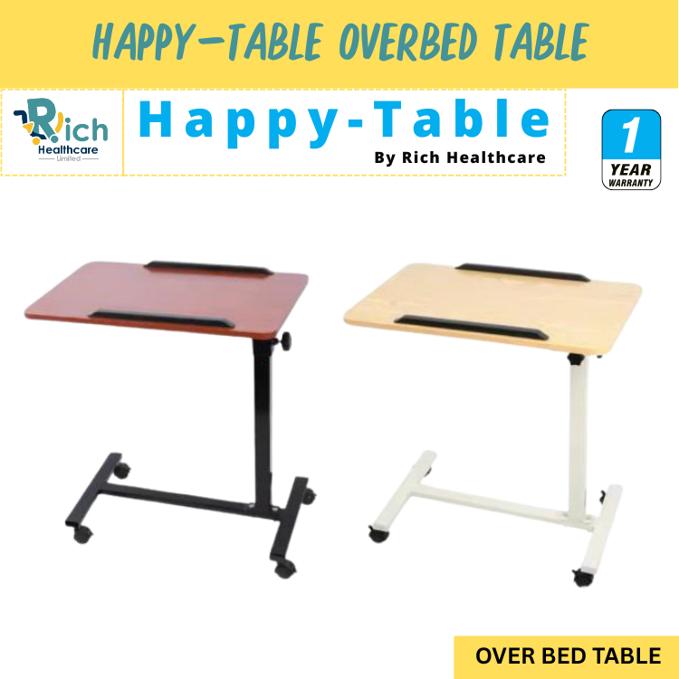 Happy Over Table โต๊ะคร่อมเตียงโต๊ะอาหารอเนกประสงค์ ปรับความสูง Over Bed Table /โต๊ะผู้ป่วย