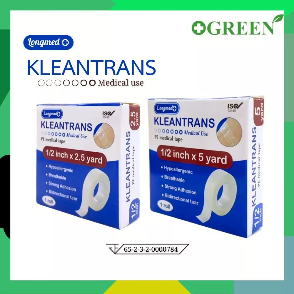 LONGMED Kleantrans pore เทปแต่งแผล ชนิดใส เทปกาว คลีนพอร์ คลีนทรานซ ขนาด 2.5 หลา / 5 หลา [1ม้วน]