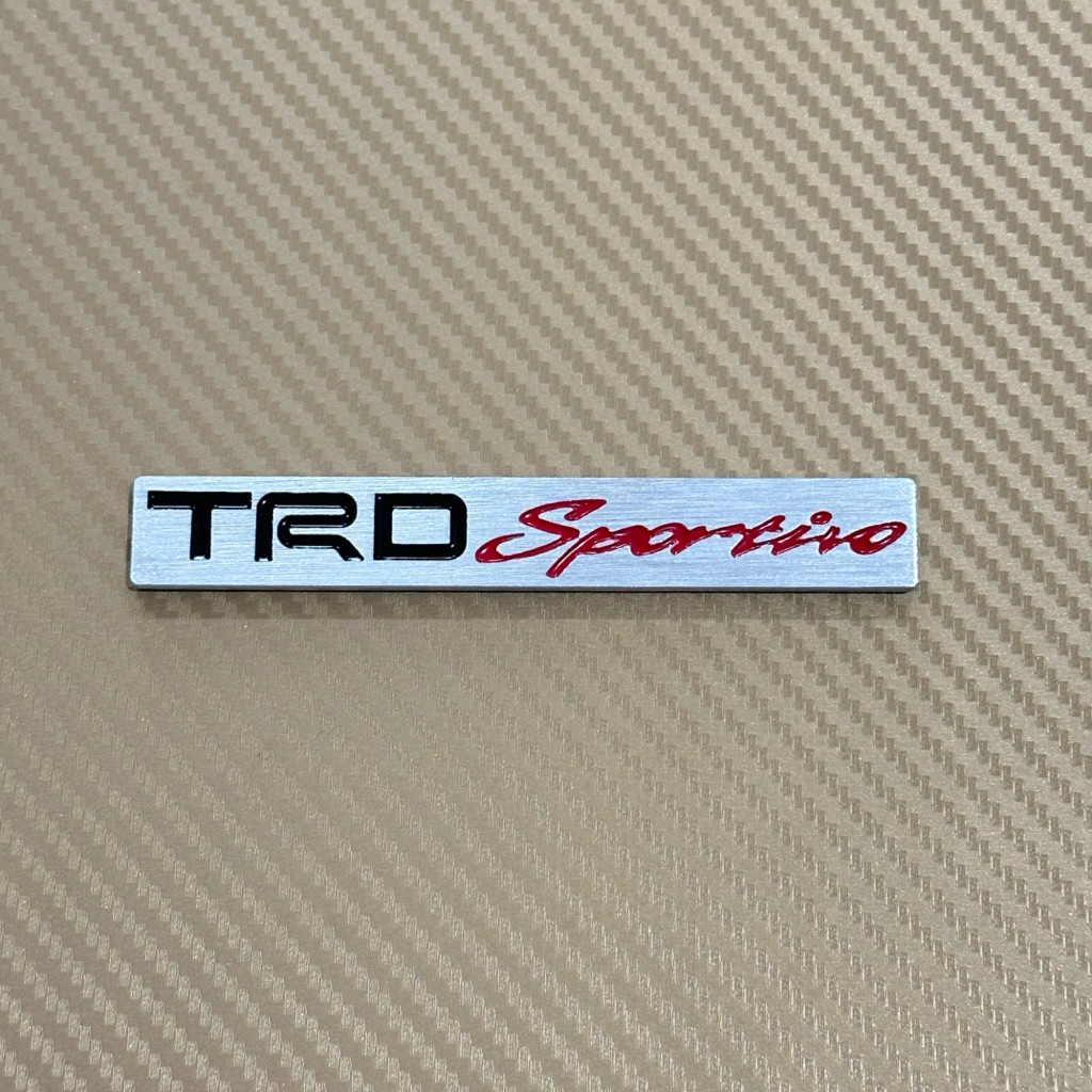 โลโก้ TRD sportivo เพลท งานอลูมิเนียม ติดรถ Toyota ขนาด* 1.7 x 11 cm ราคาต่อชิ้น
