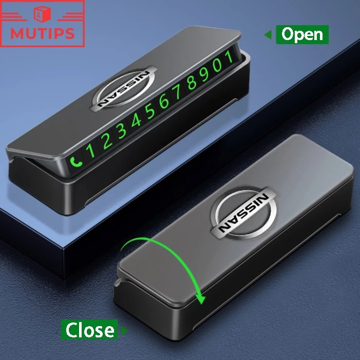 Nissan ที่จอดรถหมายเลขโทรศัพท์กล่องจานซ่อนผู้ถือเรืองแสง Kicks 2022 Note Almera d40 nismo xtrail t32