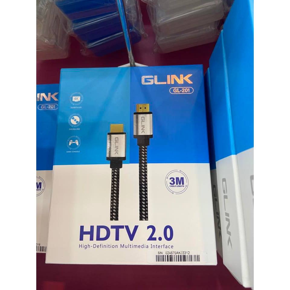ส่งจากไทย สาย HDMI to HDMI 3ม. Glink GL201 GL-201 G-LINK HDTV 2.0 HIGH-Definition Multimedia Intefac