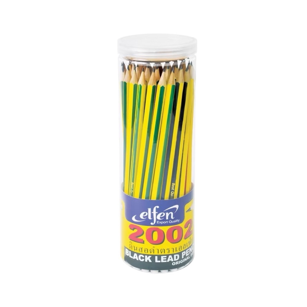 Elfen ดินสอดำ HB กระบอก รุ่น 2002 V1 ( 1x50 แท่ง )