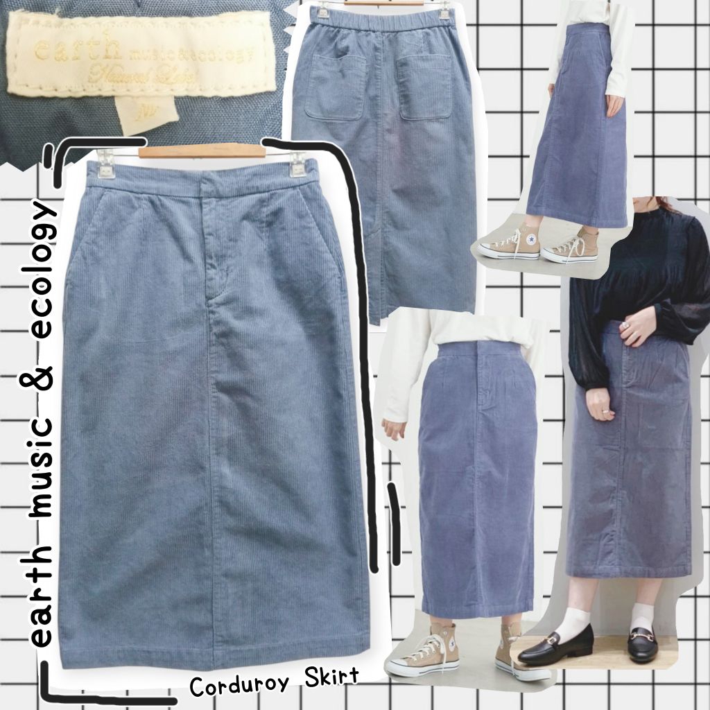 K8🤖E A R T H_ M U S I C & E C 0 L 0 G Y~กระโปรงผ้าลูกฟูก C0TT0N USA