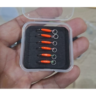 เบ็ดsingle hook แบบคละสีด้าย1กล่อง3คู่