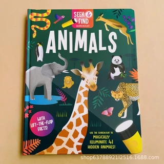 พร้อมส่ง Seek&Find Searchlight Sharks+Dinosaurs Board Book Activity