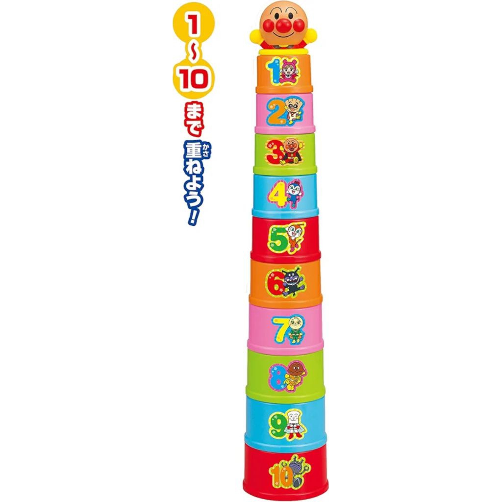 Anpanman Genius Brain Tsumikasane Cup, 1-3 Years Old - Stacking Toys - อันปังแมน เรียงถ้วย - 1-3 ปี