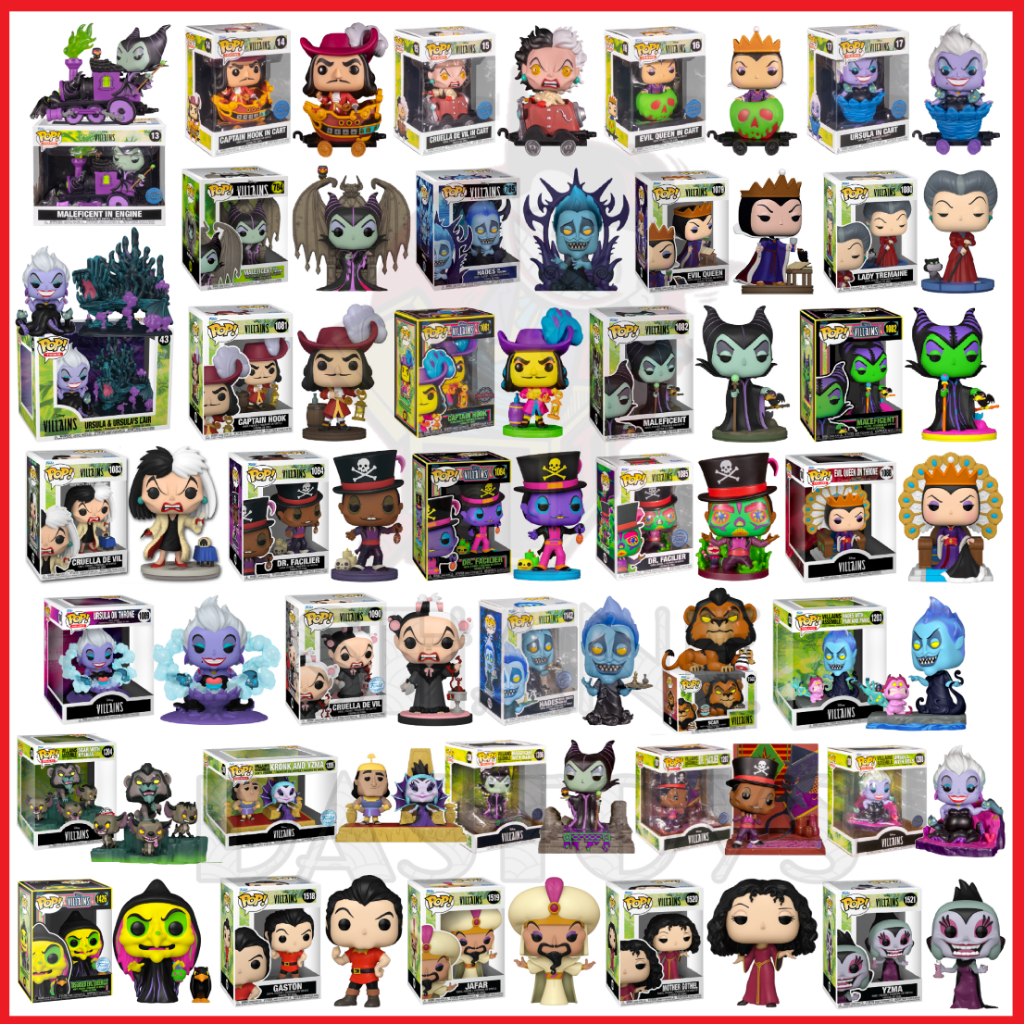 {PRE-ORDER} Funko Pop! DISNEY : Villains, Maleficent, Cruella, Evil Queen, Captain Hook, Hades, Faci