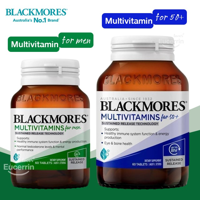 Blackmores Multivitamin For Men, 50+  Sustained Release 60 Tablets วิตามินรวมสำหรับผู้ชาย และวัย 50+